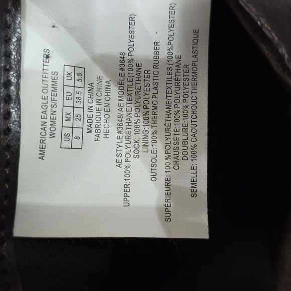 American Eagle Outfitters Women's Heeled Ankle Boots Brown Faux Leather Sz 8 EUC - Picture 2 of 11